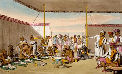 Un Mahratta Surdar entreteniendo a Brahmanes, de 
